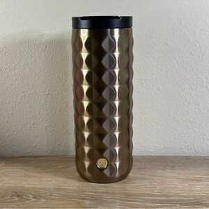 Starbucks 2025 Insulated Tumbler LUX GOLD Stainless Steel 16oz Christmas NEW